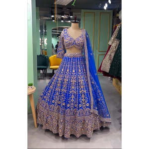 Bewafa Designer Magnifique Lehenga Choli bleu pour soirée, taille M, avec travail de sequins complexes - Product Image 4