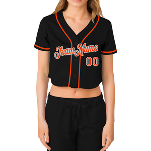 Lightweight Women Crop <b>Baseball</b> Jersey Sublimated Mesh Breathable Anti-Wrinkle Quick Dry Customizable High Quality Wholesale - Product Image 5