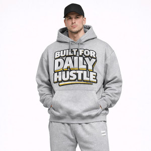 Mens Puff Print Tracksuit Cotton Fleece Hoodie And <b>Jogger</b> Set Custom Logo <b>Oversized</b> Fit Streetwear OEM ODM Process Impex - Product Image 3