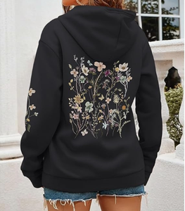 Sweat à capuche thermique en polaire pour homme, imprimé floral numérique, esthétique vintage, motif floral, style bohème mignon - Product Image 2