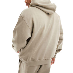 Sudadera con Capucha Gris para Hombre, Corte Regular, Felpa Francesa, Bolsillo Frontal, Capucha con Cordón, Estilo Casual de Invierno, Transpirable - Product Image 1