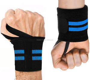 Conception privée Logo Powerlifting Poignet Soutien Wraps Noir Fitness Gym Coton Polyester Sangles Élastiques avec Matériau En Nylon - Product Image 2