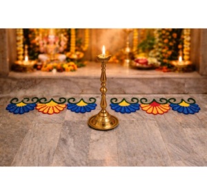 Magnifique ensemble de tapis Rangoli, 6 pièces, lavables, pour la décoration du sol, tapis de fête, décoration d'entrée de maison, Diwali, Ganesh Chaturthi - Product Image 3