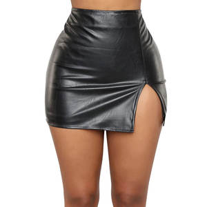 Jupe en cuir de vachette à taille élastique, style mode urbaine, à vendre, votre propre design, jupe en cuir de vachette pour femme |    Meilleures jupes en cuir pour femmes - Product Image 1