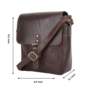 Handmade full grain leather messenger bag classic satchel laptop <b>crossbag</b> - Product Image 3
