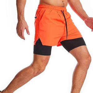 Pantalones Cortos Deportivos 2 en 1 para Hombre, con Forro de Compresión, para Correr y Entrenar, con Bolsillo para Teléfono, Proveedor OEM de Alta Calidad - Product Image 3