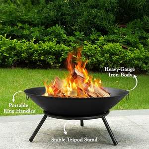 Brasero moderne haut de gamme en fer, chauffage extérieur au gaz naturel haute puissance (BTU), portable pour jardin, camping et réunions de famille - Product Image 2