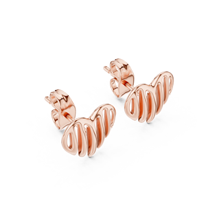 Ensemble de boucles d'oreilles tendance en or rose massif 18 carats, idéal pour les fiançailles, les mariages, les fêtes, la Saint-Valentin, les événements glamour et l'usage quotidien pour femmes. - Product Image 2