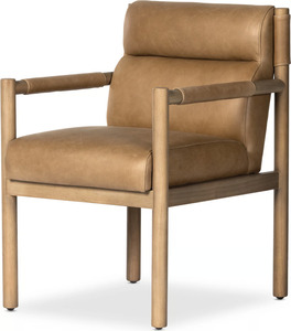Fauteuil scandinave moderne Adaline en teck massif avec coussin en cuir, couleur naturelle écologique, meubles de salon intérieur - Product Image 5
