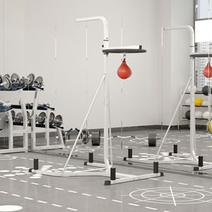 2-in-1 Adjustable Height Punching Bag <b>Stand</b> for Home Gym Heavy Bag with <b>Weighted</b> Base & Speed Bag Freestanding Made PU Leather - Product Image 2