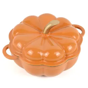 Batterie de cuisine <span class=keywords><strong>en</strong></span> <span class=keywords><strong>fonte</strong></span> émail <span class=keywords><strong>jaune</strong></span> revêtement couleur <span class=keywords><strong>fonte</strong></span> citrouille four hollandais - Product Image 1