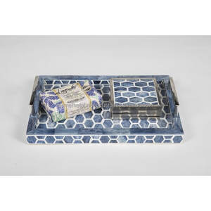 Plateau de service alimentaire en incrustation d'os de qualité supérieure Plateau à dessert en bois de forme et de taille personnalisées pour hôtels Design le plus vendu - Product Image 4