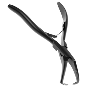 Pince professionnelle en acier inoxydable noir mat pour l'élimination des extensions capillaires, tête incurvée, outil de dépose pour micro-anneaux et liens de kératine - Product Image 1