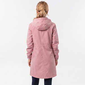 Veste imperméable pour femme avec logo brodé personnalisé, coque rigide, poches latérales, capuche longue, veste de randonnée imperméable pour femme, veste de camping - Product Image 4