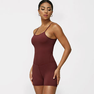 Women's Comfortable Breathable High Elastic Slimming Slim Strap Yoga Wear Shorts Set <b>One</b>-piece Fitness <b>Top</b> <b>One</b>-piece Jumpsuit - Product Image 5
