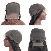 Xuchang Longguan grosir rambut lurus tulang manusia wig penutupan alami 5x5 UNTUK WANITA HITAM