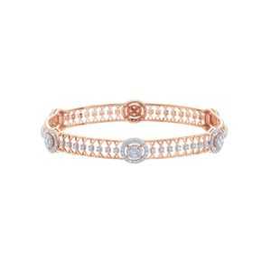 กำไลข้อมือโรสโกลด์ประดับเพชรแล็บโกรว์ทรงกลมแบบโอเพ่นเวิร์ค - Product Image 1