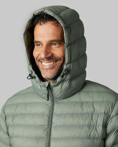 Chaqueta Acolchada con Capucha para Hombre, Color Sólido, Rellena de Plumón, Cierre de Cremallera, Resistente al Viento, Estilo Casual para Invierno, Corte Regular - Product Image 5