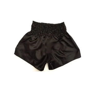 Shorts de boxe en satin blanc avec ceinture élastique noire et impression de nom personnalisée - Product Image 2