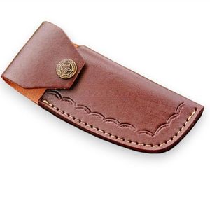 Cuchillos Plegables al por Mayor con Hoja de Damasco Hecha a Mano, Mango de Madera, Empuñadura Metálica Ornamental y Funda de Cuero para Exteriores - Product Image 4