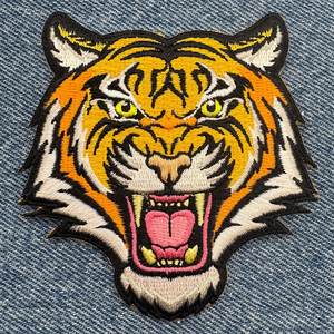 Patch brodé haute densité thermocollant à motif crâne animal, badge tactique, applique décorative pour vêtements - Product Image 1