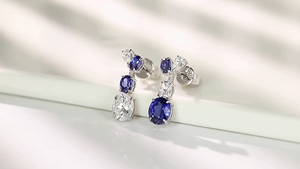 Pendientes Blancos para Mujer con Diamantes Cultivados en Laboratorio de Corte Ovalado, Estilo Clásico para Uso Diario - Product Image 3
