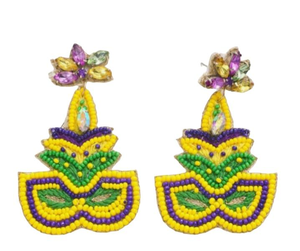 <b>Earrings</b> seed beads embroidery Mardi Gras <b>earring</b> from india <b>handmade</b> <b>earring</b> for women and girls by MD HANDICRAFTS - Product Image 6