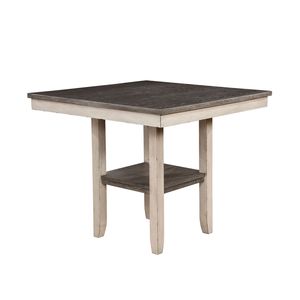 Set da Pranzo Rustico Bianco Antico 5 Pezzi, Sedie Alte Uniche e Tavolo Alto con Ripiano, Mobili Bianco Antico - Product Image 6