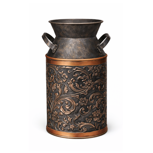 Vase en métal galvanisé Headway de 7,5 pouces, style antique, rétro, rustique, vintage, primitif, ferme, campagnard, vert - Product Image 2