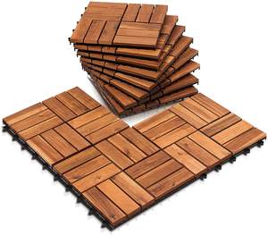 Dalles de sol en bois d'acacia imperméables à emboîtement pour usage intérieur et extérieur - Product Image 3