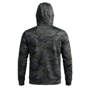 Sweat à capuche de chasse coupe courte et oversize pour homme, en softshell coupe-vent 500 g/m², avec broderie appliquée, fermeture éclair effet vieilli et impression personnalisée - Product Image 2