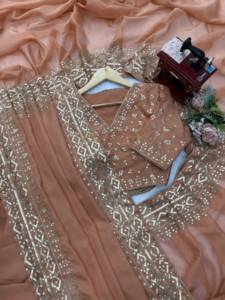 Sari indio premium de última moda para fiestas, tela de seda Tibby con trabajo de lentejuelas multicolor, sari de diseñador para ocasiones festivas y elegantes para mujer. - Product Image 6