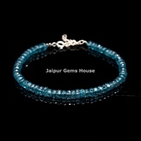 Nouveau bracelet tendance en topaze blanche, topaze bleue de Londres, forme ronde facettée, 4-5 mm, pour bijoux à la mode, matériau en pierre