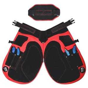 New leather horseshoeing chap adjustable waist farrier apron Horse <b>shoeing</b> protective gear apron with 4 hoof knife pockets 29" - Product Image 5