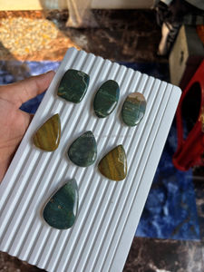 โอเชียนแจสเปอร์ คาโบชอง พลอยหลวม งานแฮนด์เมด เรียบเนียน พลอยกึ่งมีค่า คุณภาพดี ราคาขายส่ง - Product Image 4