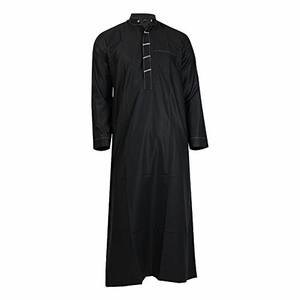 Túnica Blanca para Hombre, Color Sólido, Jubba Saudí, Ropa Islámica, Mangas Largas, Túnica Árabe con Bolsillo en el Pecho para Hombre - Product Image 4