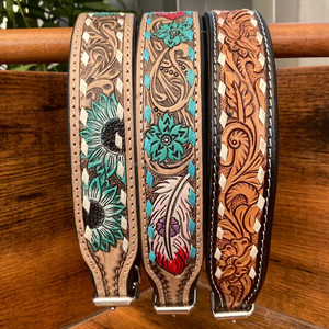 Manufacturer Hot Selling Hand Tooled Leather Padded <b>Dog</b> <b>Collar</b> High Quality Genuine Cow Leather Adjustable <b>Training</b> Pet <b>Collars</b> - Product Image 5