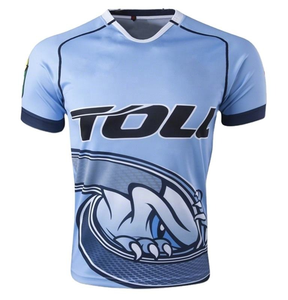 Tenues de sport unisexes personnalisées, ensembles d'uniformes de rugby, maillots sublimés sur mesure avec tissu respirant antibactérien - Product Image 6