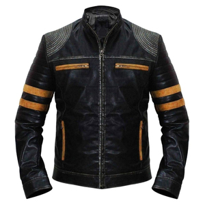 Men's <b>Winter</b> Genuine Cowhide <b>Leather</b> <b>Jackets</b> with Zipper Front Biker Design Waterproof & Breathable Streetwear Clothing - Product Image 1