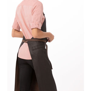 Tablier de cuisine noir réglable avec 2 poches, résistant à l'eau, pour femmes et hommes - Product Image 6