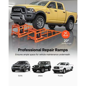 Rampas Hidráulicas para Autos, 2 Piezas, Capacidad de 5 Toneladas, Altura de Elevación de 10-14.2 Pulgadas, Elevadores Portátiles Resistentes para Vehículos - Product Image 2