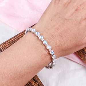 Handmade Designer Memoria Jewels 925 Sterling Silver Bracelet Natural High Quality Moonstone Claw Setting Trendy Wedding Gift - Product Image 1