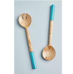 Juego de utensilios para ensalada de acacia sostenible con mango de resina, herramientas decorativas para ensalada, cuchara y tenedor con mango Bobbie, utensilios de cocina - Product Image 5