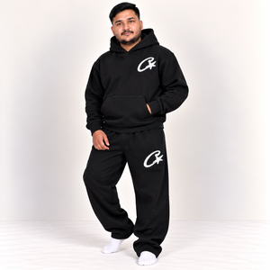 Ensemble survêtement molletonné épais pour homme avec logo personnalisé sérigraphié, coupe oversize, style streetwear, vente en gros, vêtements OEM - Product Image 2