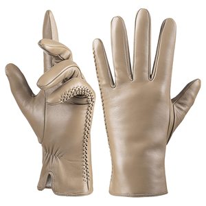 Samroz Sports Genuine Sheepskin Leather Bike Wear <b>Gloves</b> for Women Four Seasons Warm <b>Touchscreen</b> Breathable Driving Dress <b>Gloves</b> - Product Image 2