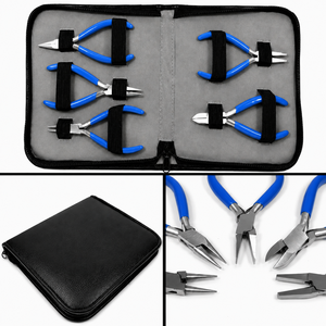 Jewelry <b>Pliers</b> <b>Set</b> 5Pcs Blue Handle Stainless Steel For DIY Jewelry Making Tools Equipment - Product Image 4