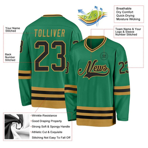Jersey de Hockey sobre Hielo Unisex Personalizado OEM, 100% Poliéster, Diseño en Blanco con Logotipo del Equipo, Técnica de Impresión por Sublimación, Uniforme para Hockey sobre Hielo - Product Image 3