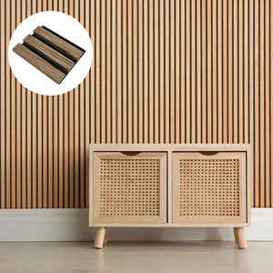 Panneau mural acoustique moderne en MDF auto-adhésif avec placage en bois <span class=keywords><strong>de</strong></span> chêne 3D, NRC 1.0, pour l'absorption acoustique des intérieurs d'écoles, d'hôpitaux et d'hôtels - Product Image 1