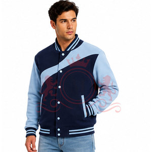 Chaqueta Letterman Azul Cielo de Último Diseño con Mangas en Contraste, Material Premium, Estilo Casual Urbano - Product Image 5