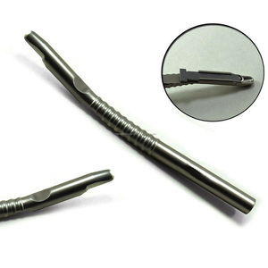 Juego de 2 raspadores de hueso dentales, instrumento quirúrgico manual con mango ergonómico estriado, color plateado, certificado CE, herramienta para cirugía oral - Product Image 2